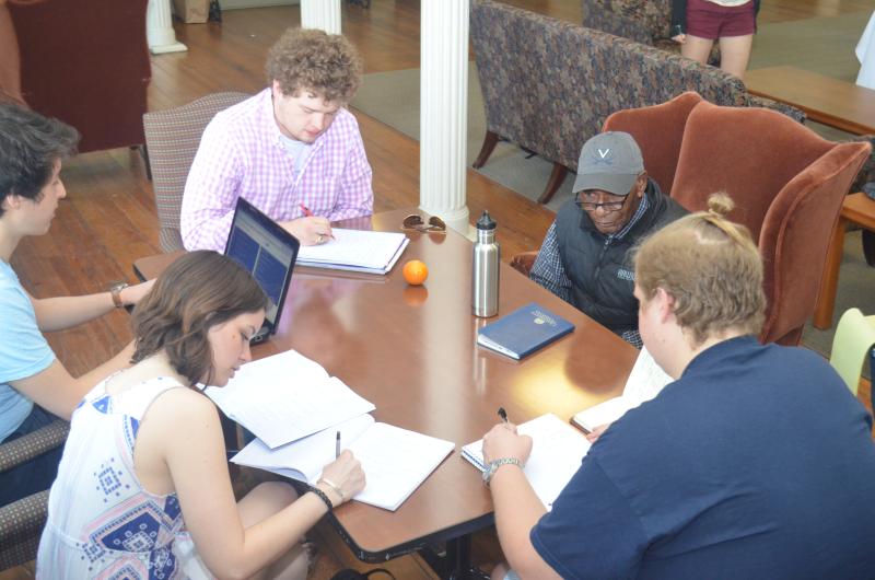 Visiting Scholar Jacob Sonin with students in the Anthropology Field Methods class.